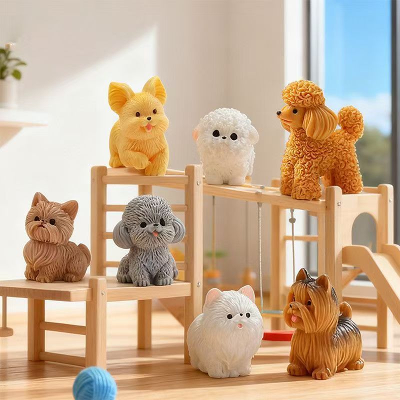 Smart Garden Mini - ตุ๊กตาหมาพุดเดิ้ลน่ารัก ของตกแต่งเรซิ่นขนาดเล็ก รูปปั้นจิ๋ว สำหรับตกแต่งบอนไซ ไมโครแลนด์สเคป และสวนเทพนิยาย
