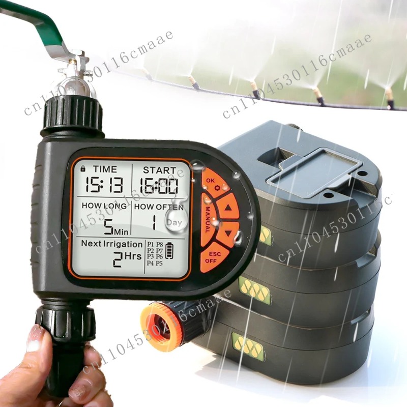 Smart Garden Tap Timer - ตัวควบคุมการรดน้ำอัตโนมัติกลางแจ้ง พร้อมเซ็นเซอร์ตรวจจับฝนอัจฉริยะ กันน้ำ หน้าจอ LCD ตั้งเวลาให้น้ำต้นไม้ในสวน
