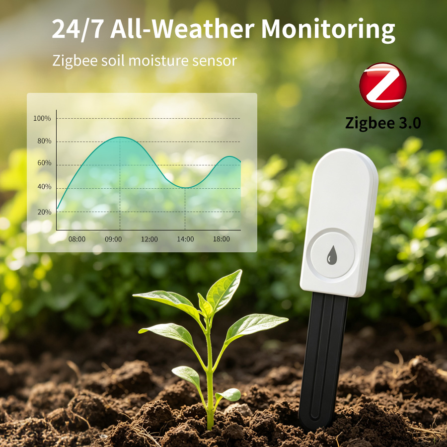 Smart Garden Monitor - เซ็นเซอร์วัดความชื้นในดินอัจฉริยะ ZigBee เครื่องวัดอุณหภูมิและความชื้น เครื่องตรวจวัดอุณหภูมิและความชื้นในดินสำหรับสวน พร้อมแอปพลิเคชันตรวจสอบแบบเรียลไทม์
