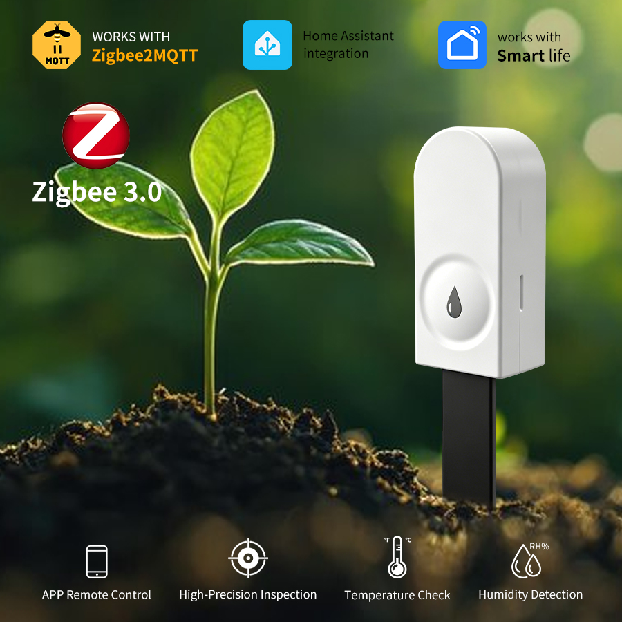 Smart Garden Zigbee - เครื่องวัดความชื้นและอุณหภูมิดินอัจฉริยะ Zigbee 3.0 สำหรับสวนและพืช ทำงานร่วมกับ Home