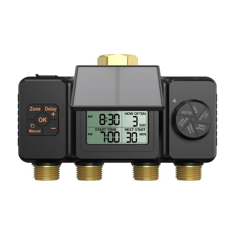 Smart Garden Tap Timer - PHFU-ตัวตั้งเวลาการรดน้ำด้วยพลังงานแสงอาทิตย์ ระบบการรดน้ำอัตโนมัติ ตัวควบคุมการรดน้ำอัจฉริยะ 4 โซน สำหรับสวนกลางแจ้ง