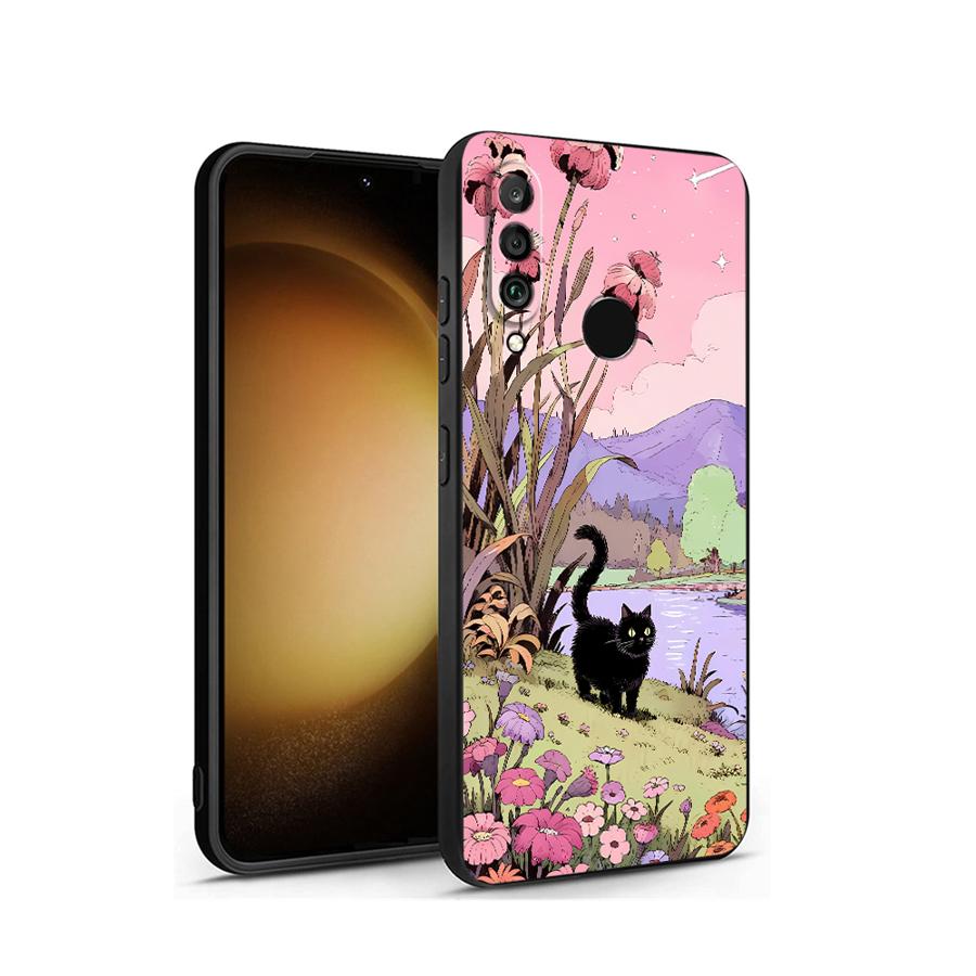Smart Garden Logo - เคสลายแมวดำในสวนสำหรับ Huawei Pura 90 Pro Max
