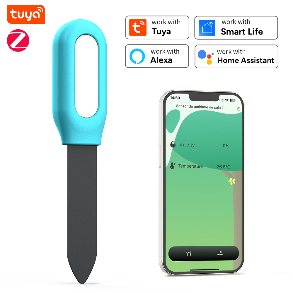 Smart Garden Zigbee - Tuya Zigbee เซ็นเซอร์ดินอุณหภูมิความชื้นเครื่องตรวจจับความชื้น Smart Life Home