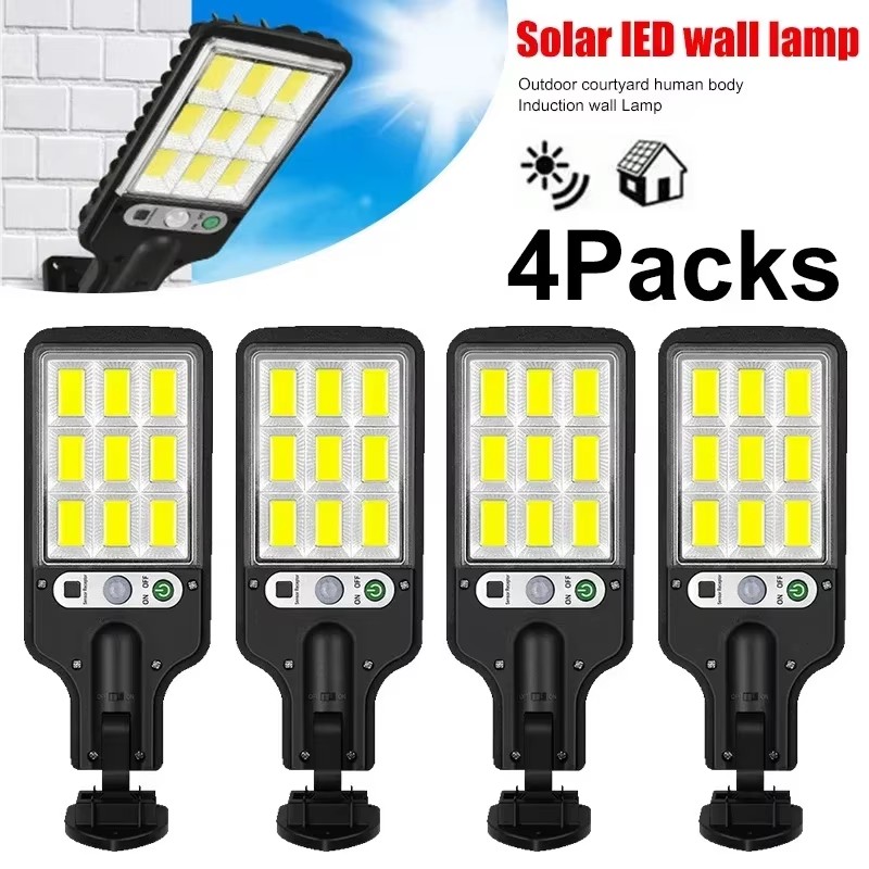 Smart Garden Solar Lights - ไฟถนนพลังงานแสงอาทิตย์กลางแจ้ง 108COB LED โคมไฟติดผนังพลังงานแสงอาทิตย์ 3 โหมด