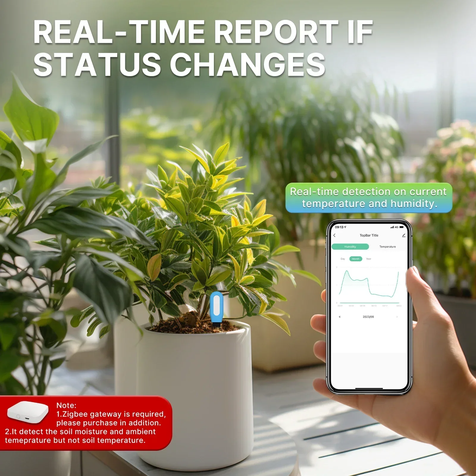 เครื่องวัดความชื้นในดินเครื่อง - Smart Garden Zigbee บทวิจารณ์และราคา