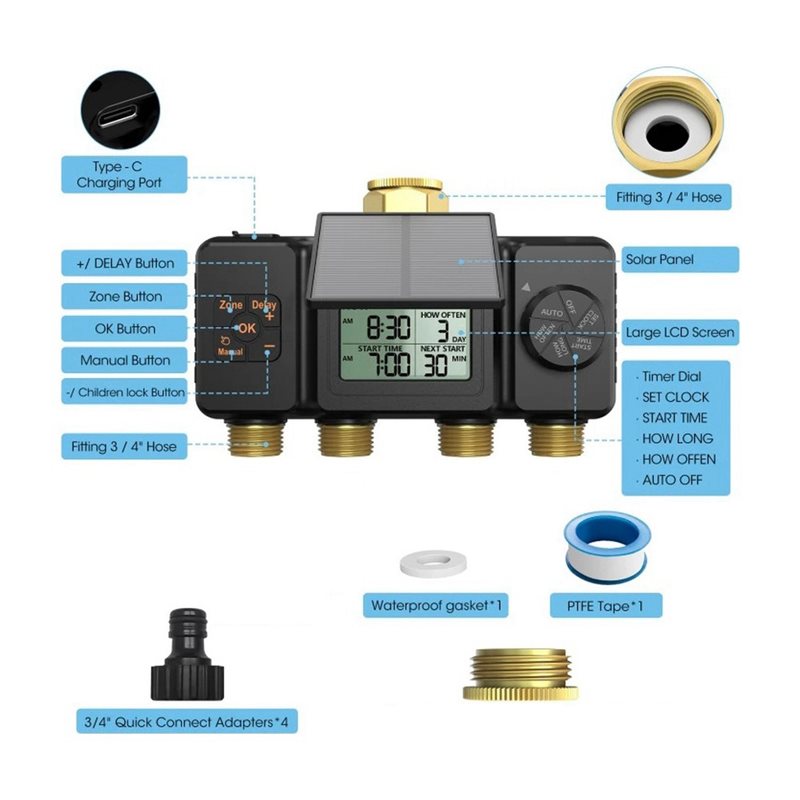 PHFU-ตัวตั้งเวลาการรดน้ำด้วยพล - Smart Garden Tap Timer บทวิจารณ์และราคา